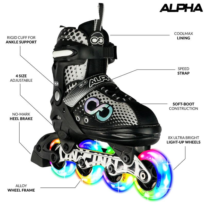 Alpha Size Adjustable Inline Skates