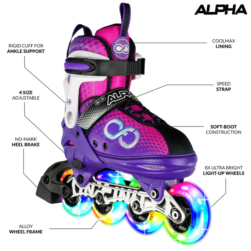 Alpha Size Adjustable Inline Skates