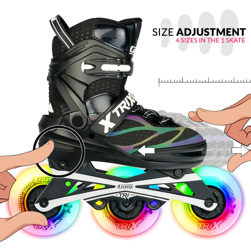 Trix 3 Wheel Size Adjustable Inline Skates