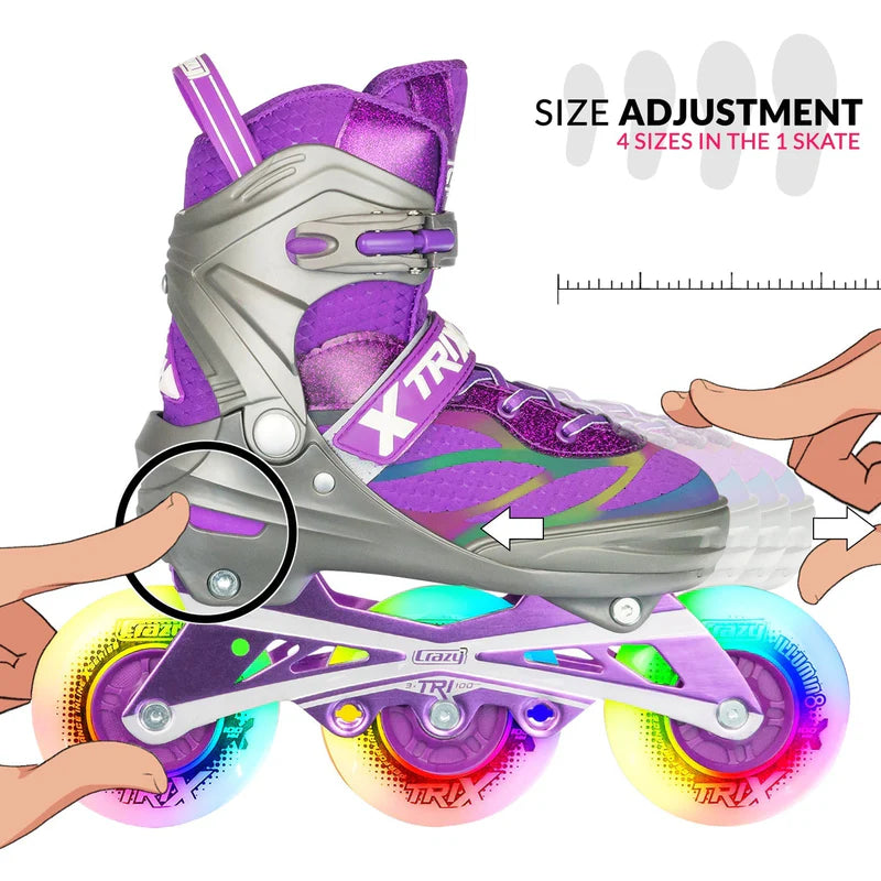 Trix 3 Wheel Size Adjustable Inline Skates