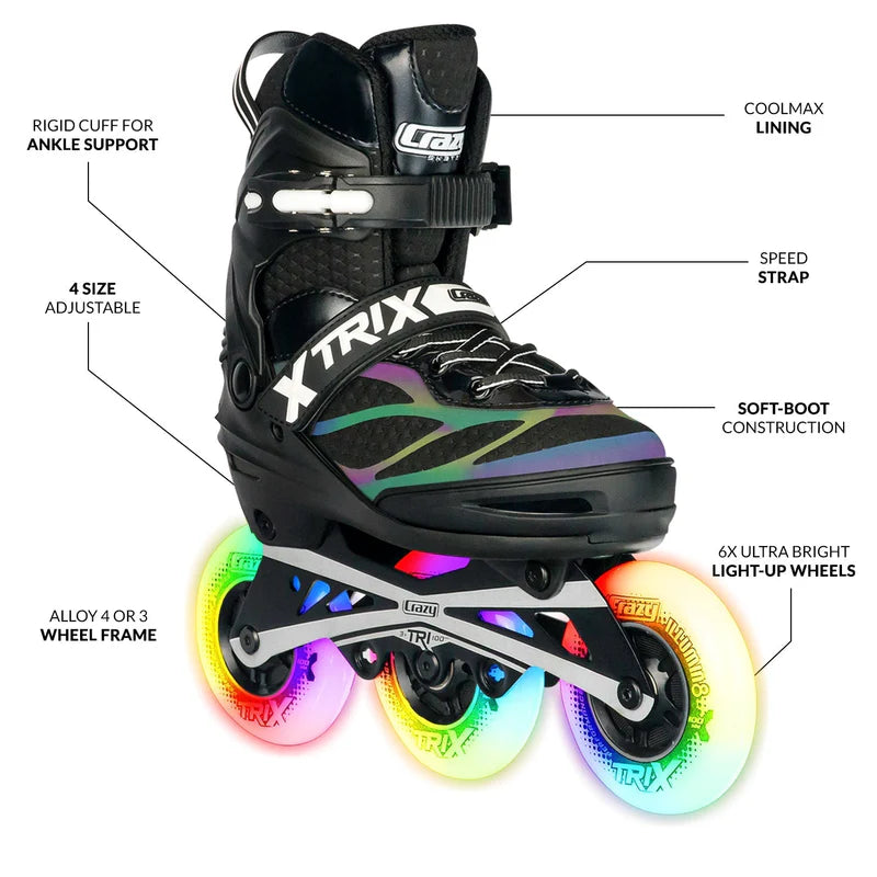 Trix 3 Wheel Size Adjustable Inline Skates