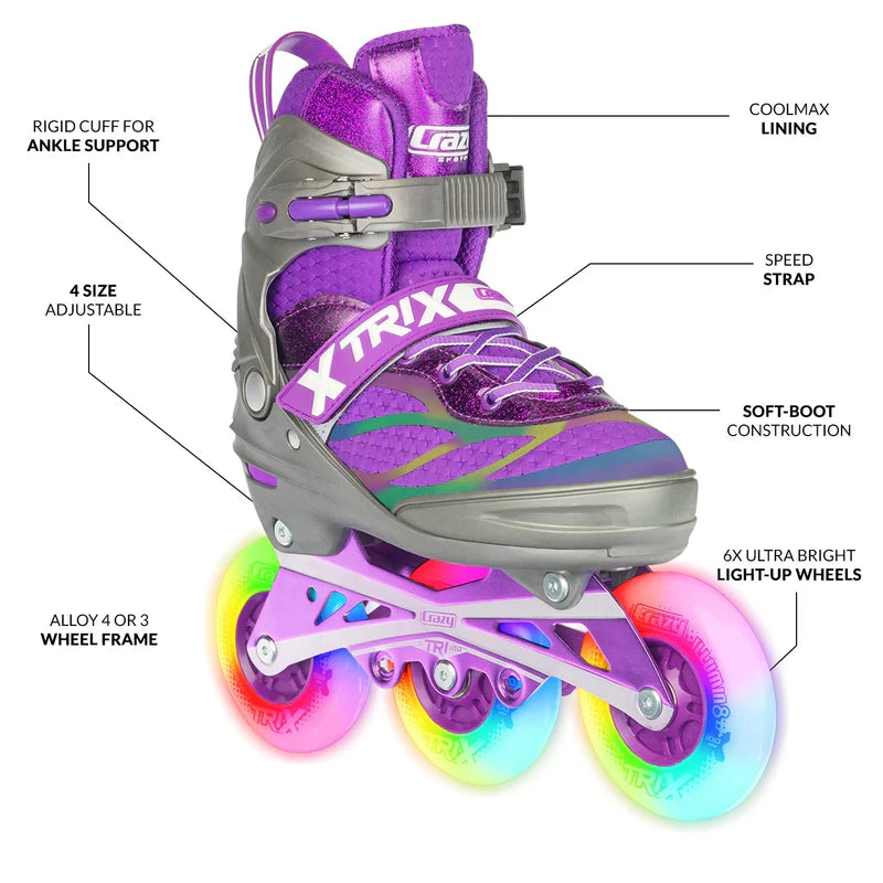 Trix 3 Wheel Size Adjustable Inline Skates